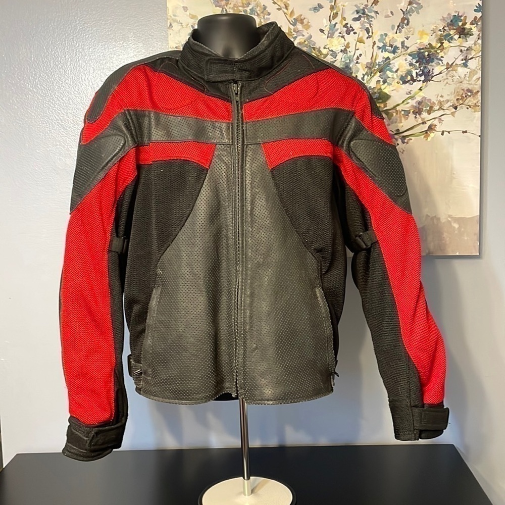 LBZ Riding Motorcycle Outfit Men's Leather Jacket XL and Pants Size 33